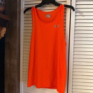 🔥3 for $25🔥EUC- BRIGHT ORANGE UNDER ARMOUR HEAT GEAR TANK TOP SZ SM